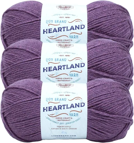 Miniatura 75 de Lion Brand Yarn Heartland Yarn - Hilo multicolor para tejer, tejer y tejer, paquete de 3, color congaree