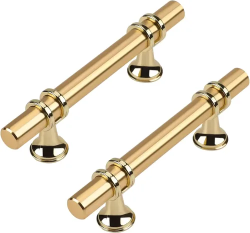 Miniatura 17 de Paquete de 5 Tiradores de Gabinetes de Cocina Níquel Cepillado y Oro Tiradores de Gabinetes 3-3/4 Pulgadas Tiradores Plateado Oro para Tocador Baño