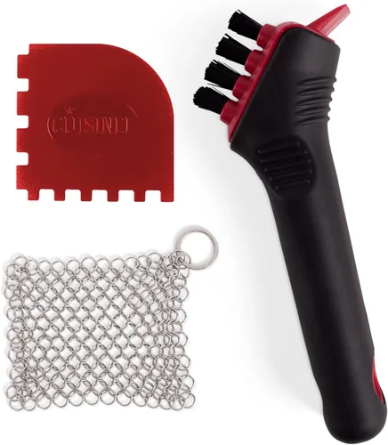 Miniatura 8 de Cuisinel Depurador de malla de hierro fundido + cepillo de limpieza + raspadores de sartén y parrilla - El kit de limpieza de sartén y parrilla