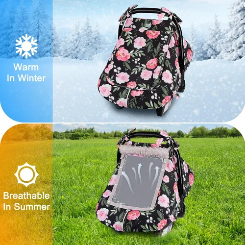 Miniatura 5 de FIOBEE Funda de asiento de automóvil para bebé, fundas de asiento de automóvil para bebés, toldo de asiento de automóvil infantil con ventana