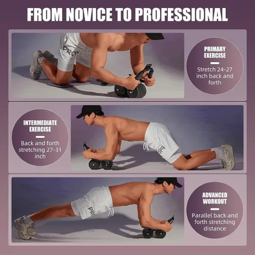 Miniatura 3 de 2026 New 4-Wheel Abdominal Roller with Elbow Support : Latest Upgraded High-Performance Exercise Machine With Automatic Rebound, Multi- layered