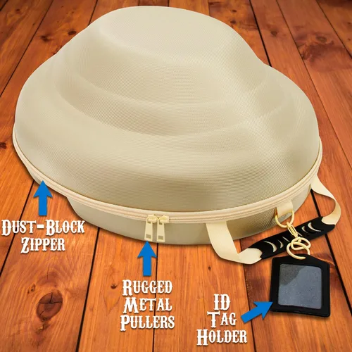 Miniatura 6 de CASEMATIX Caja de sombrero de vaquero y almacenamiento portátil para sombreros de vaquero para bordes de hasta 4.75 pulgadas, funda rígida