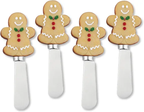 Miniatura 7 de Supreme Housewares Esparcidores de Queso con Diseño de Bastones de Caramelo, Mangos de Resina Pintados a Mano con Cuchillas de Acero Inoxidable