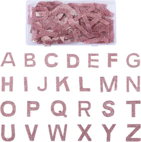 Miniatura 8 de Mega Pet 52 parches de diamantes de imitación de cristal de la A ~ Z, parches adhesivos termofusibles en caliente, apliques para ropa, mochilas