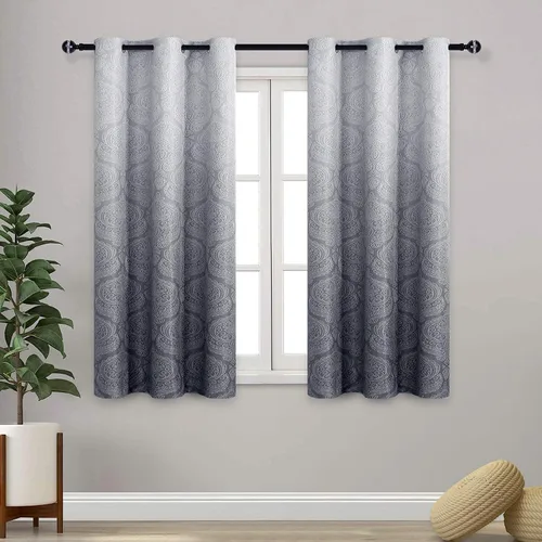 Miniatura 77 de DWCN - Cortinas blackout para dormitorio, diseño de damasco con aislamiento térmico y ojales, para sala de estar, juego de 2 paneles de cortina Gris