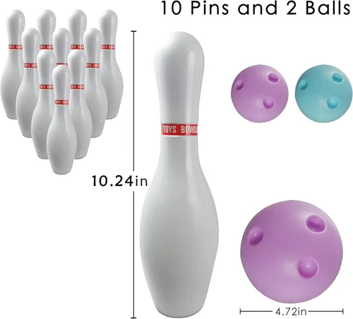 Miniatura 3 de Juego de bolos OceanWings para niños con bolas iluminadas, juego de bolos con 10 bolos y 2 bolas, juegos deportivos divertidos para nietos, niños