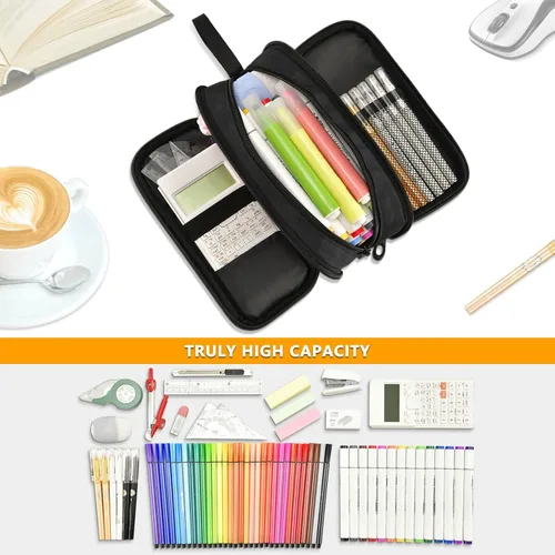 Miniatura 5 de Fisyme Estuche para lápices de texto con números negros de béisbol, caja de gran capacidad, organizador de papelería, bolsa personalizada