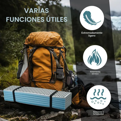 Miniatura 4 de Colchoneta de espuma ultraligera, almohadilla de espuma de celda cerrada impermeable para una insulación superior, colchoneta plegable para Azul