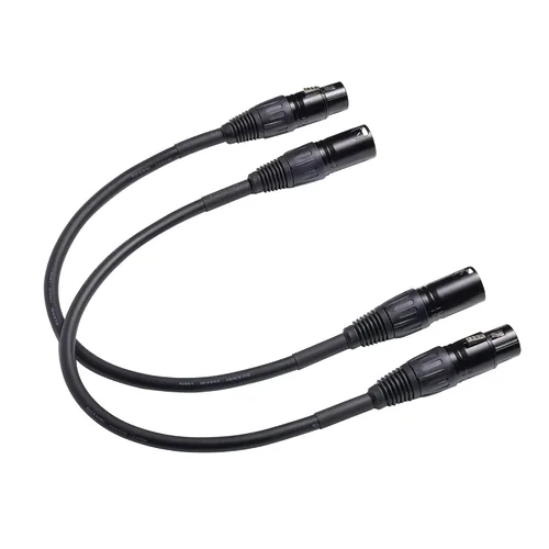 Miniatura 2 de Cable XLR, cable DMX equilibrado, 3 pines macho a hembra, cable de micrófono compatible con altavoces, mezclador, paquete de 2 (1 pie)