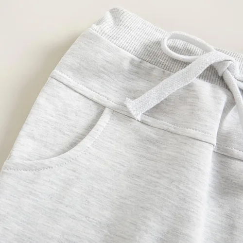Miniatura 6 de Mubineo Pantalones deportivos básicos lisos para bebés, niños y niñas, cómodos pantalones de algodón con bolsillos