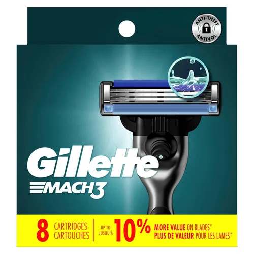 Miniatura 8 de Gillette Mach3 - Recambios de hoja de afeitar para hombre, 8 recambios de hoja de afeitar