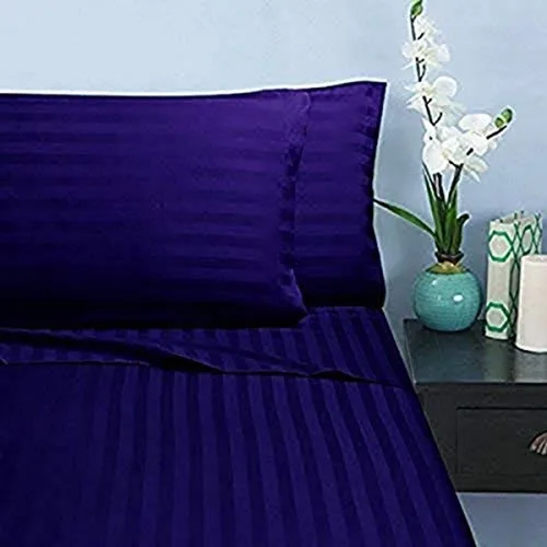 Miniatura 28 de Elegant Comfort 1500 Premier resistente a las arrugas y a la decoloración, juego de sábanas de lujo suave y sedoso de calidad de hotel a rayas