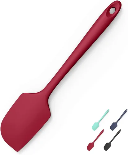 Miniatura 12 de Juego de 2 espátulas y cucharas de silicona con raspador: Doosu, espátulas planas de silicona para hornear, resistentes al calor hasta 600°F