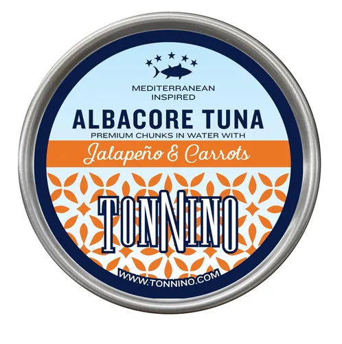 Miniatura 13 de Tonnino Atún Albacora - Trozos premium en agua con garbanzos, maíz y zanahorias - Paquete de 12 - Alternativa al salmón - Snacks proteicos - Comidas