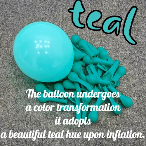 Miniatura 2 de Globos azul turquesa, 60 unidades de globos azul turquesa con globo azul metálico transparente, globos pastel azul bebé perla y turquesa