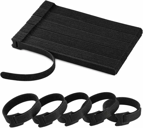 Miniatura 13 de 70 bridas de cables reutilizables color rosa, para organizar cables, reutilizables, para electrónica, de gancho y bucle para computadora, de 4, 6, 8
