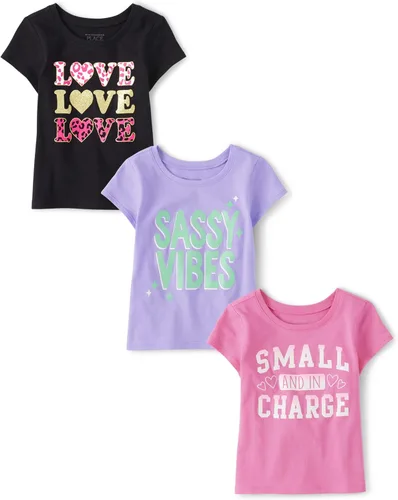 Miniatura 30 de The Children's Place Camisetas estampadas de manga corta para bebés y niñas pequeñas, con diseño de unicornios y mariposas, a la moda, paquete de 3
