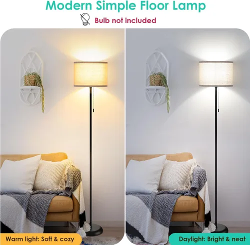 Miniatura 2 de FOLKSMATE Lámpara de pie para sala de estar, lámparas LED modernas y sencillas, lámpara alta para dormitorio, niños, oficina, sala de lectura, luz