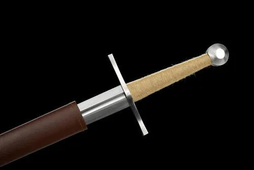 Miniatura 7 de Espada medieval hecha a mano completa de acero de alto carbono, hoja afilada, pomo de acero inoxidable, borde afilado para colección