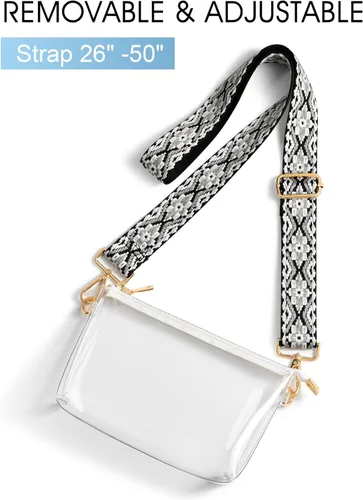 Miniatura 4 de Bolso transparente para mujer, pequeña bolsa transparente para eventos de estadio, bolso cruzado para conciertos, fiestas, fanáticos
