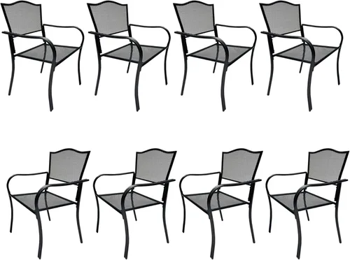 Miniatura 10 de 2-Pack Metal Patio Chairs, All-Weather Outdoor Dining Chairs with Breathable Mesh for Garden, Pool, Backyard & Lawn