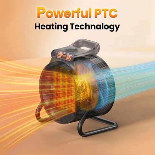 Miniatura 5 de Calentador de espacio para uso en interiores con control remoto, calentador portátil de 1500 W con termostato pantalla digital, protección contra