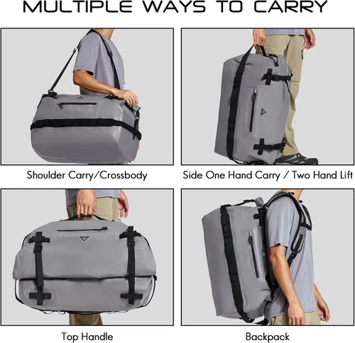Miniatura 5 de Haimont Mochila Duffel Grande Impermeable con Parte Superior Enrollable, Bolsa Duffel Seca de Servicio Pesado para Navegación, Viajes, Camping