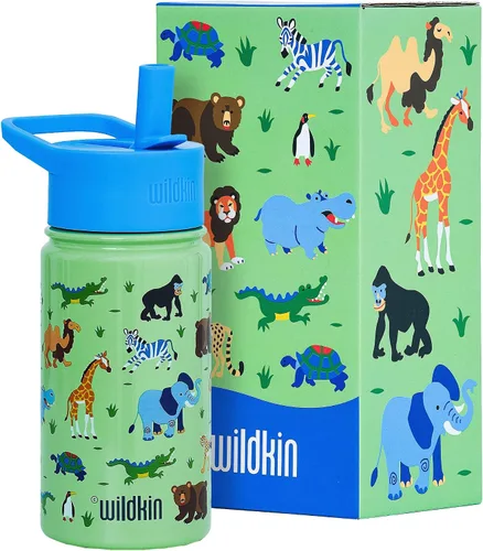 Miniatura 11 de Wildkin Kids - Botella de agua de acero inoxidable de 14 onzas para niños – Sin BPA, a prueba de fugas, aislada, fácil de limpiar - Ballerina
