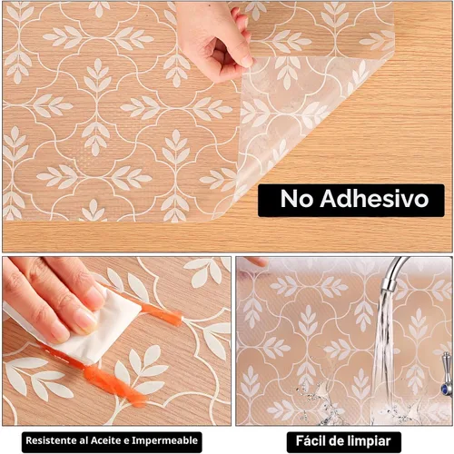 Miniatura 6 de Cooyes - Revestimiento para estantería de alacena, refrigerador, cajón, cocina, tapete no adhesivo lavable, a prueba de aceite, de 11.8 x 118 Aclear