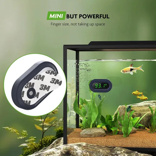 Miniatura 6 de Termómetro de acuario digital PAIZOO, termómetro para tanque de peces con pantalla LED, adhesivo, alta precisión de ±0.9℉, medición de temperatura