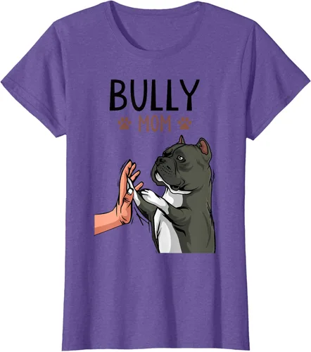 Miniatura 27 de American Bully Mom Cute Dog Mama Camiseta divertida para mujer, Blanco, S