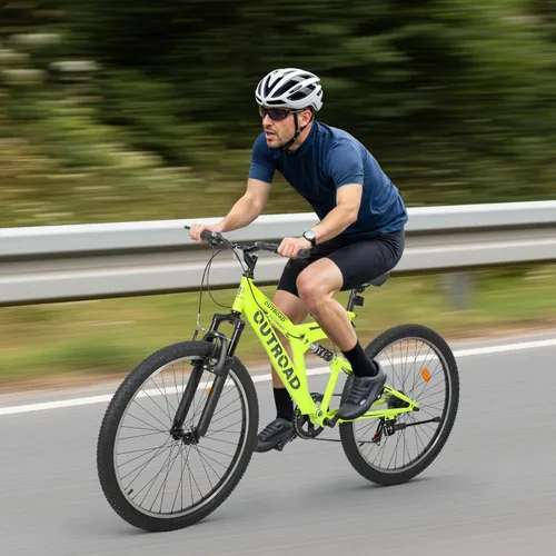 Miniatura 7 de Bicicleta de montaña para adultos, hombres y mujeres, 26 pulgadas 7 velocidades Mountian bicicleta con doble suspensión completa, doble freno V