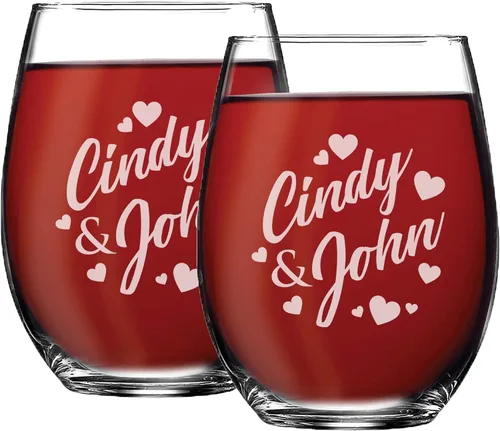 Miniatura 10 de My Personal Memories Juego de 2 vasos de vino, cerveza y whisky personalizados para parejas de 16 onzas (juego de 2 tazas de cerveza)
