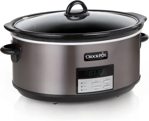 Miniatura 2 de Crock-Pot Olla de cocción lenta programable de 8 cuartos de galón + olla de cocción lenta manual ovalada de 7 cuartos de galón, acero inoxidable