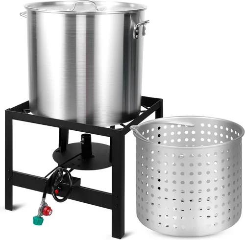 Miniatura 7 de OT1808-LID-Freidora de Propano con Olla Profunda Cuadrada de 18Qt – Cesta Colador de Aluminio de Alta Calidad para Freír Pescado, Olla para Mariscos
