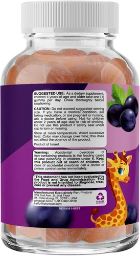 Miniatura 9 de Gomitas de hierro para niños con vitamina C – Suplementos de hierro constructor de sangre para niños con suave para una inmunidad más fuerte y apoyo