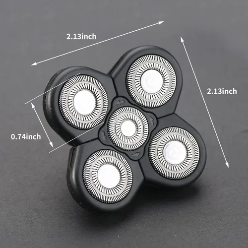Miniatura 6 de Cabezas de Reemplazo para Afeitadora Eléctrica de 5 Cuchillas Universal para Navaja (5D Negro)