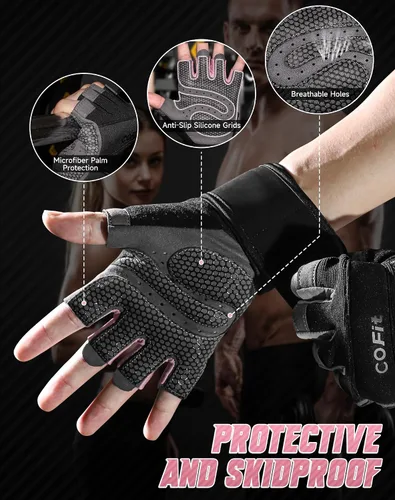 Miniatura 3 de Guantes de entrenamiento COFIT transpirables y antideslizantes, guantes de gimnasio para levantamiento de pesas para hombres y mujeres, agarre 6.