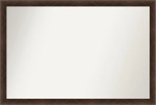 Miniatura 391 de Amanti Art Espejo de pared personalizado no biselado (24 x 27 pulgadas), marco estrecho de nogal chipre - varios tamaños personalizados - Espejo