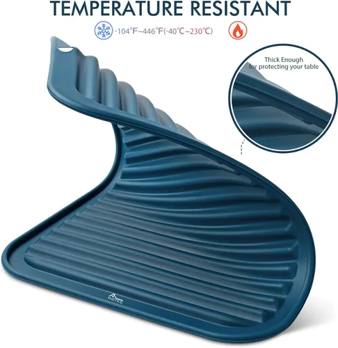 Miniatura 3 de HOTEC Salvamanteles de silicona sin BPA para ollas y sartenes calientes, resistente al calor de 446 ℉ para encimera de cocina, tapete de secado