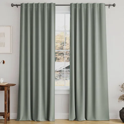 Miniatura 76 de Turquoize Cortinas Opacas para Tratamiento de Ventana con Trabillas Traseras para Sala de Estar/Dormitorio, Tratamientos de Ventana con Aislamiento