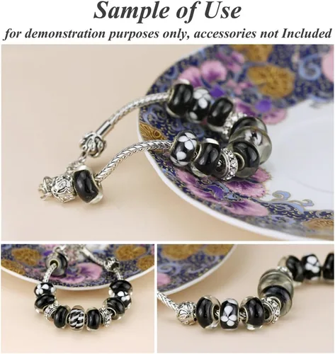 Miniatura 5 de rubyca Floral serpiente cadena pulsera de plata