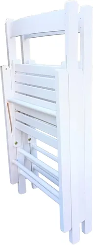 Miniatura 5 de DSHADE Juego de 2 sillas plegables de madera de listones plegables para eventos especiales, sillas plegables de fiesta de estilo plegable para Blanco