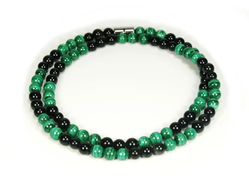 Miniatura 16 de Collar de cristal de obsidiana negra hecho a mano, collar de cuentas de piedras preciosas naturales auténticas, curación, protección, talismán mala