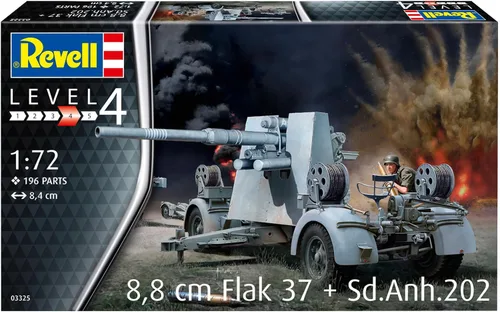 Miniatura 2 de Revell 03325 3.5 in Flak 37 + Sd.ANH.202 1:72 Escala 1:72 Kit de modelado de plástico sin pintar