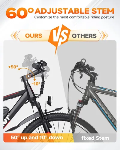 Miniatura 5 de Totem Bicicleta Eléctrica para Adultos, 750W Pico 26" Bicicleta Eléctrica para Hombres Mujeres Adolescentes con Batería 375WH, 21 Velocidades 20Mph