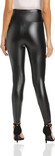 Miniatura 3 de Foucome Leggings de maternidad de piel sintética de cintura alta, elásticos y cómodos, mallas sobre el vientre