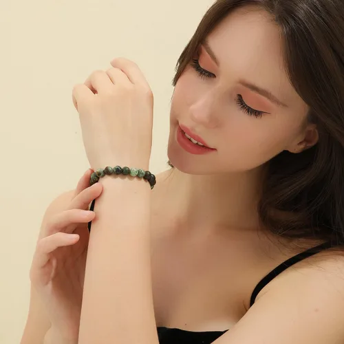 Miniatura 84 de Crystal Vibe Pulseras de cuentas de 0.315 in para mujeres y hombres, pulseras de cristal con piedras preciosas naturales, tamaño elástico ajustable