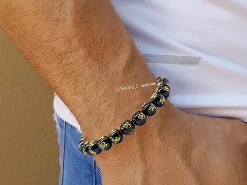 Miniatura 456 de Amazing Gemstone Pulsera de cristal para mujeres y hombres, pulsera de cristal curativo de protección, pulsera elástica con cuentas de piedras