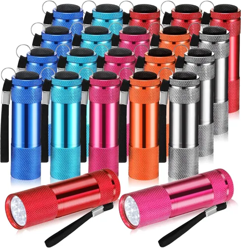 Miniatura 13 de VIHOSE 20 piezas de linternas mini a granel, luz de mano brillante de aluminio con cordón, linternas LED pequeñas para lectura nocturna, emergencia